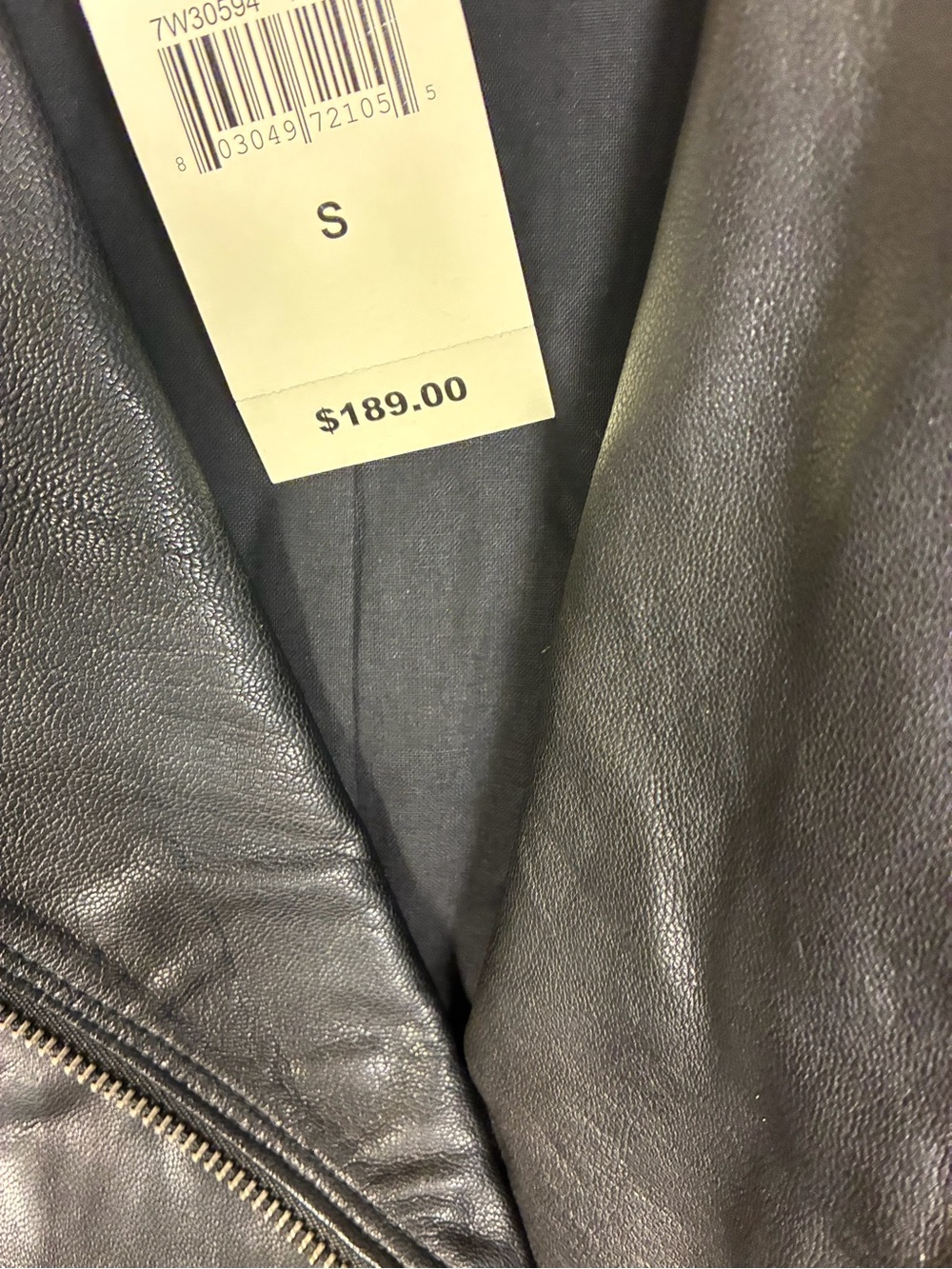 Lucky Brand Goat Leather Trim Moto Zip Up Jacket - Picture 10 of 13